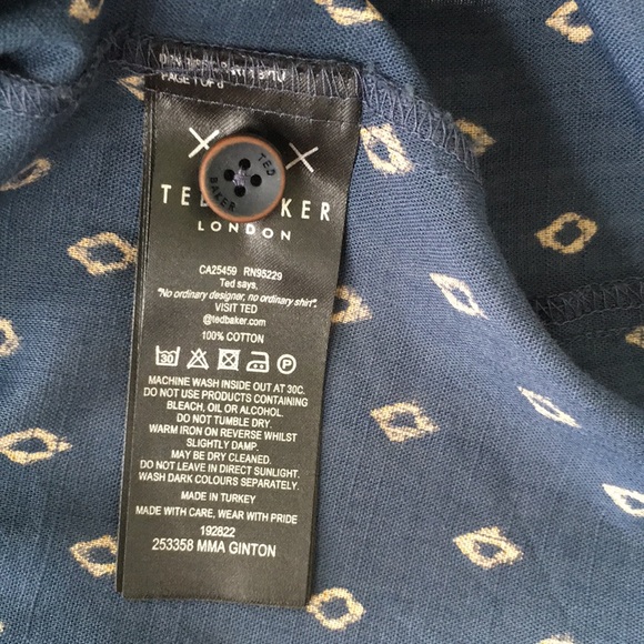 Ted Baker Diamond Geo Print Shirt, Size 5 - Picture 6 of 16